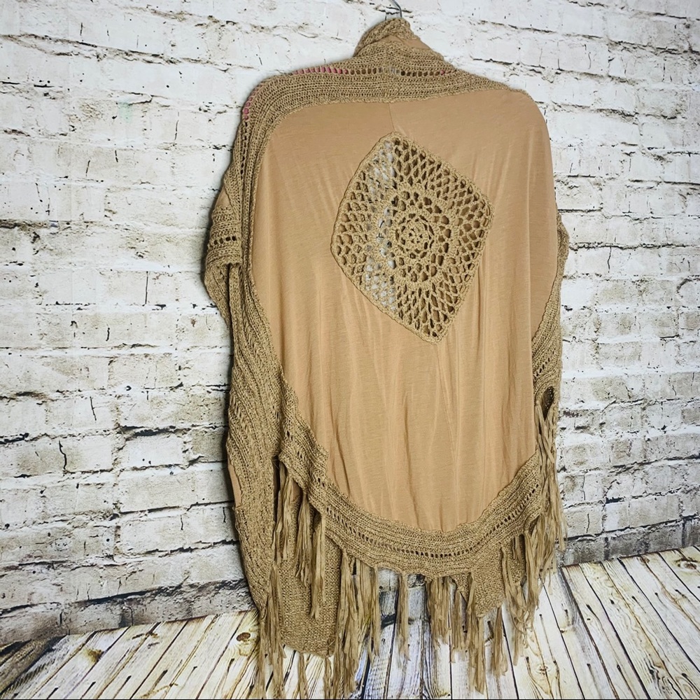Altar'd State Boho Macrame Kimono Fringe Crochet
